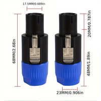 AIO Kingsun XLR Plug 4 Pole Speaker Spkon Male Screw Connector Plugs PA Amplifier Audio Cable Lead Audio Connector