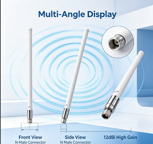 Antena de Estación Base de Fibra de Vidrio <span class=keywords><strong>Aurara</strong></span> Yu DP01 WIFI para Exteriores, Doble Banda 2.4G y 5G, 12dBi de Alta Ganancia, Conector N Macho, Montaje en Poste, IP67 - Product Image 5