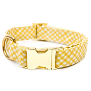 Kerah Anjing Gingham Terlaris 2020, Kerah Anjing Lembut dengan Gesper Logam Emas dan Tali Yang Serasi - Product Image 2