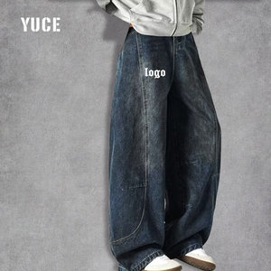 Yuce thiết kế người đàn ông cộng với kích thước Baggy Jeans Y2K trượt băng nghệ thuật cổ điển jeans giản dị thời trang dạo phố quần rộng chân hip hop quá khổ denim quần - Product Image 2