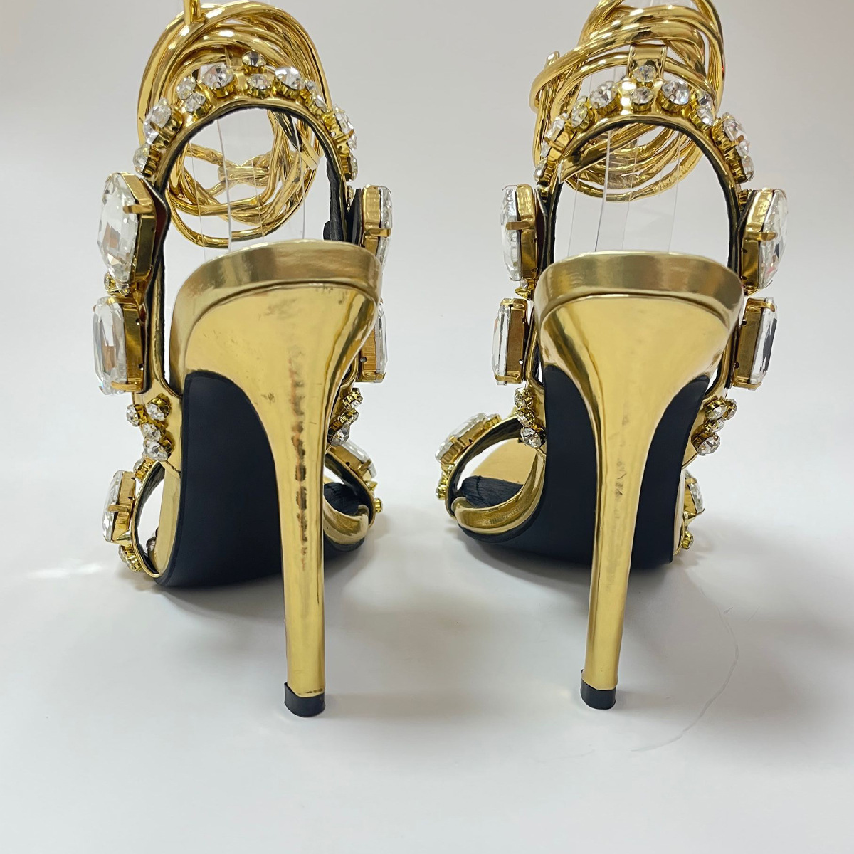 【関税&送料込】Golden  High Heel Sandals DHgate.com:Gold High Heels Chain-Link Sandals: Elegant