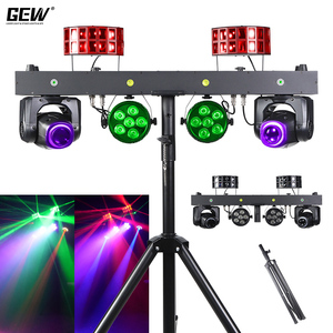 Éclairages DJ portables avec support, laser, stroboscope, projecteur PAR, tête mobile 5-en-1, kits d'éclairage de fête et de disco, équipement de spectacle, barre <span class=keywords><strong>LED</strong></span> professionnelle - Product Image 4