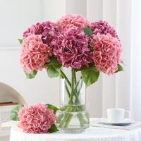 Hydrangeas artificiels en gros, 6 tiges, aspect réaliste, pour décorations de mariage et de fêtes d'anniversaire.
