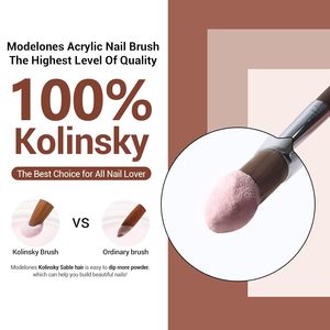 Pinceau à ongles en Kolinsky pur à 100 % avec logo personnalisé, six angles, poils plissés en forme de pétale, outil de peinture acrylique pour salon de manucure - Product Image 2