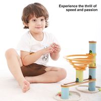 Jeu en bois UDEAS pour enfants Jeu de course à billes Jeu de labyrinthe Jeu de construction de pistes Jouet