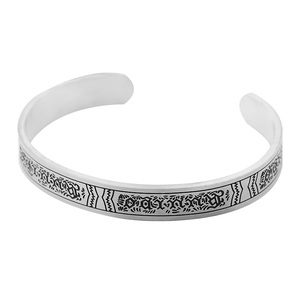 Jewelry <b>Set</b> Factory Custom Stainless Steel <b>Bangles</b> for Men Women Black Silver Color Adjustable <b>Bangle</b> Open Bracelet - Product Image 5
