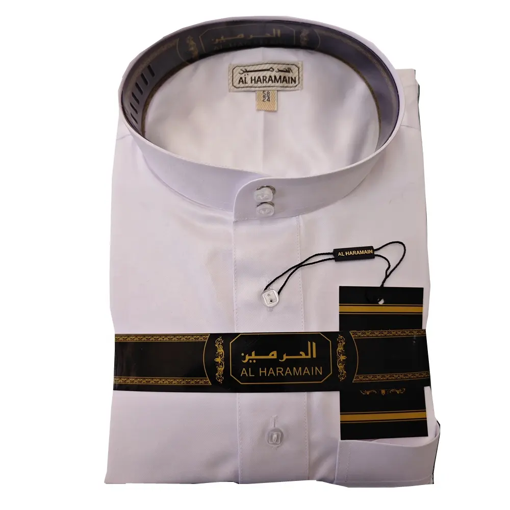 Wholesale Middle East saudi style al-haramain brand Round Neck Arabian Thobe Arab Men's jubbah qamis