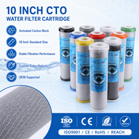 Cartouche de filtre à eau en carbone actif PP de 10 pouces avec débit de 50 GPD pour pré-filtration domestique