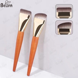 Nouvelle vente chaude tête plate Super mince BB crème correcteur du <span class=keywords><strong>visage</strong></span> <span class=keywords><strong>pinceau</strong></span> de maquillage manche en bois doux Ultra mince <span class=keywords><strong>pinceau</strong></span> de fond de teint liquide - Product Image 1