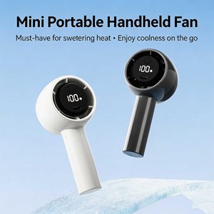WUYANG 100-Speed Mini <b>Handheld</b> Turbo <b>Fan</b> 1200mAh Rechargeable USB <b>Fan</b> with LED Display, Portable Personal <b>Fan</b> for Outdoor Travel - Product Image 2