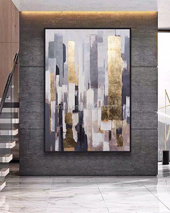 Bức tranh trừu tượng bức Tranh phong cảnh đầy màu sắc hình ảnh Nhà tường khách sạn trang trí với khung hiện đại màu sắc tươi sáng trừu tượng trên vải - Product Image 5