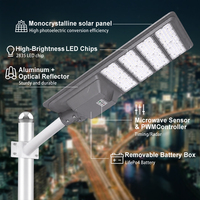 Lampadaires solaires semi-intégrés en aluminium, étanches, 6000 lumens, 150W, 200W, à énergie solaire, avec poteau intelligent