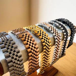 Bracelet de montre en acier inoxydable à 5 maillons tendance pour Apple <span class=keywords><strong>Watch</strong></span> séries 10, 11, 8, 7, 6, 5, 46 mm, 45 mm et Samsung <span class=keywords><strong>Galaxy</strong></span> <span class=keywords><strong>Watch</strong></span> 7, 45, 6 - Product Image 1