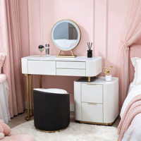 Table de maquillage avec éclairage LED, rangement multi-zones, durable, pliable, design moderne et luxueux pour la chambre principale