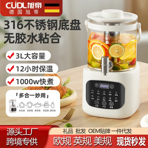 316 Stainless Steel Glass <b>Tea</b> Pot 3L With <b>Tea</b> <b>Infuser</b> Constant Temperature Kettle For Flower <b>Tea</b> Household Use - Product Image 3