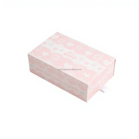 Boîte cadeau rigide rose multi-compartiments, écologique, avec doublure en éponge, finition mate, structure à ruban, logo personnalisé pour sous-vêtements