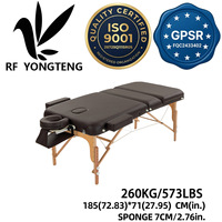 Cama de Masaje Plegable de 3 Secciones, Portátil, con Marco de Madera, Reposacabezas Ajustable y Espuma de Alta Densidad para Spa, Gimnasio y Hotel (OEM)