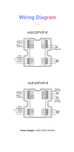Thermostat flottant 24V RS485 pour unité de traitement d'air (UTA) à 2 tubes, contrôleur de température avec capteur à distance, OEM HL8123FV2F-E - Product Image 6