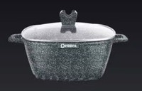 Lot de 6 casseroles carrées en aluminium 20, 24, 28 cm, antiadhésives effet marbre, ustensiles de cuisine, vente en gros, kit d'agence