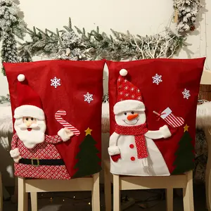 تصميم جديد للحيوان الرنة سانتا ثلج مطرزة عيد الميلاد كرسي الغطاء الخلفي