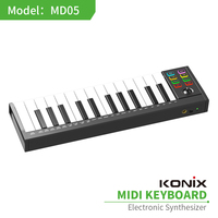 KONIX Keyboard elektronik, layar LED 25 tombol MIDI alat musik komputer arranger piano elektronik