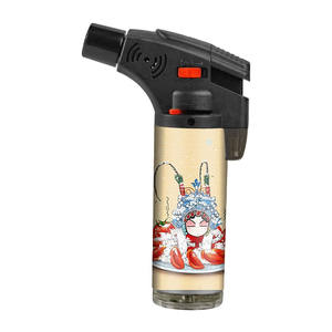 Arrive China Peking Opera Design Refillable Windproof Candle <b>BBQ</b> Jet Slant Torch <b>Lighter</b> for Cigar - Product Image 4