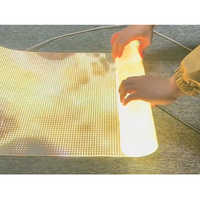 Film d'affichage publicitaire en verre transparent LED ultra-fin pour vitrine de magasin et mur en verre avec haute adhérence