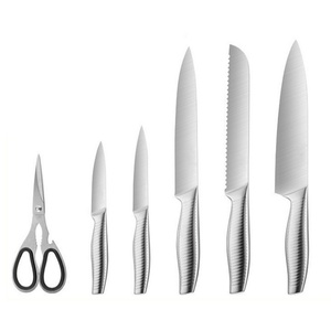 Couteaux en gros en acier inoxydable, ensemble exclusif japonais personnalisé de 7 pièces, ensemble de couteaux à viande pour la cuisine avec boîte à couteaux - Product Image 6