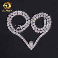Passe Diamant Tetser 4mm 925 Argent Moissanite Tennis Chaîne De Mode Hip Hop Bijoux Moissanite Tennis Collier pour Hommes Femmes