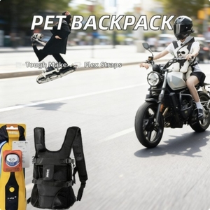 Tas ransel anjing peliharaan sertifikat CE pembawa bersepeda luar ruangan hewan peliharaan kecil sedang biru kuning hitam - Product Image 3