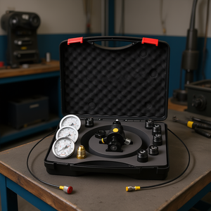 Kit de charge d'accumulateurs d'azote hydrauliques Vevor, 3 manomètres, 6 adaptateurs, 1 tuyau, 1 valve pour la charge hydraulique - Product Image 2