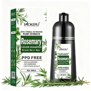 Mokeru Shampoo <span class=keywords><strong>Colorante</strong></span> Professionale all'Estratto di Rosmarino, <span class=keywords><strong>Senza</strong></span> PPD e <span class=keywords><strong>Ammoniaca</strong></span>, Tinta Delicata per <span class=keywords><strong>Capelli</strong></span> Neri, Copertura <span class=keywords><strong>Capelli</strong></span> Grigi - Product Image 1