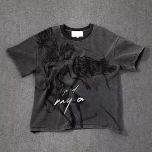 T-shirt pour homme à manches longues, double couche, effet délavé vintage, avec logo graphique imprimé numériquement sur mesure - Product Image 3