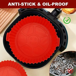 Gran oferta, nuevo forro rojo para freidora de aire caliente, 6 piezas para <span class=keywords><strong>horno</strong></span> de revestimiento de silicona, cesta, accesorios de instalación de aire para platos y sartenes para hornear - Product Image 4