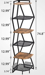 Estantería <span class=keywords><strong>de</strong></span> esquina industrial <span class=keywords><strong>de</strong></span> seis niveles, estantería <span class=keywords><strong>de</strong></span> exhibición <span class=keywords><strong>de</strong></span> plantas para sala <span class=keywords><strong>de</strong></span> estar, dormitorio, terraced - Product Image 5