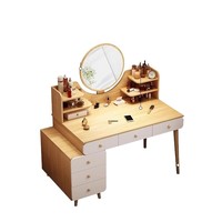 Meuble-lavabo en bois, design de panneau, multifonctionnel, moderne, minimaliste, table de maquillage, bureau, rangement pour petit appartement, chambre à coucher