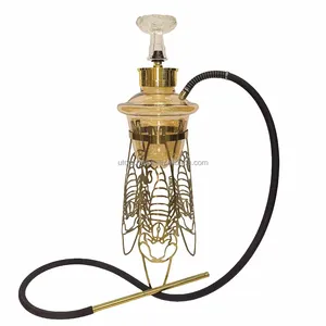 Chicha personnalisée 62 CM en verre argenté, petit modèle, avec support en acier inoxydable, ensemble complet pour fumer - Product Image 1