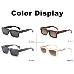 Best Selling Rectangle Polarized Shades Custom Logo Retro Square Acetate Sunglasses OEM ODM <strong>Grey</strong> <strong>Frame</strong> for Women Men Outdoor - Product Image 2