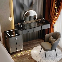 2025 nouvelle coiffeuse rose de luxe léger tiroirs de rangement intelligents Table de maquillage intégrée haut de gamme moderne Simple pour les filles en bois