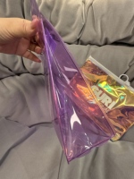 Personnalisé avec logo Pochette de beauté en PVC violet imperméable à l'eau cosmétique maquillage sac à fermeture éclair en plastique pour cadeau et sac d'emballage