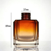 Diffuseur de parfum professionnel en verre écologique de 150 ml, bouteille transparente à dégradé de couleur, forme carrée plate en spirale