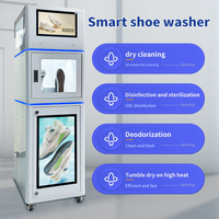 Máquina comercial para limpiar zapatillas, máquina de limpieza de zapatos con vapor y UV, máquina expendedora de lavado de zapatos, lavadora y secadora de calzado