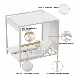 Modern Style <strong>Outdoor</strong> Sun Bed <strong>With</strong> UV Protection <strong>Canopy</strong> Garden Hotel Pool Side <strong>Daybed</strong> Aluminum <strong>Daybed</strong> - Product Image 4