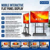 Tableau blanc interactif 4K avec expérience d'écriture fluide, 40 points tactiles, support mobile, partage sans fil, 86 pouces