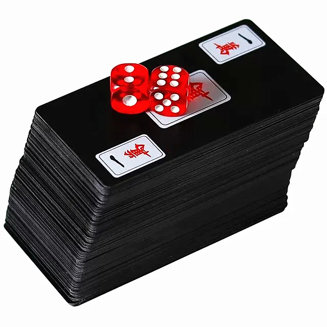 Kartu Poker Mahjong Hitam Penuh Misterius dan Mulia, Kartu PVC Tahan Air untuk Hiburan Tersedia Kapan Saja Di Mana Saja