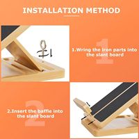 Planche d'étirement inclinée multi-positions en bois de chêne, équipement de fitness, étireur de mollets et de tendons d'Achille, modèle pour étirements debout