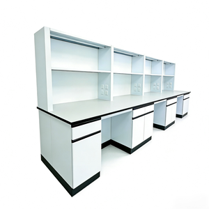 Arredamento da Laboratorio: Banco da Laboratorio con Porta-Reagenti e Armadietti a Muro. - Product Image 5