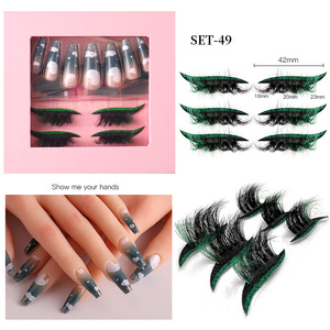 <span class=keywords><strong>Faux</strong></span> <span class=keywords><strong>Ongles</strong></span>, <span class=keywords><strong>Cils</strong></span> Entiers et Kit de Luxe d'<span class=keywords><strong>Ongles</strong></span> à Presser avec <span class=keywords><strong>Colle</strong></span> – Vente en Gros, Remise de Noël, 3 Paires 8D - Product Image 2