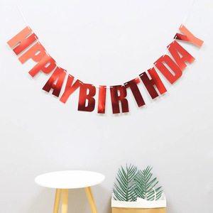 Forma di lettera di carta bandiera bandiera di <span class=keywords><strong>buon</strong></span> <span class=keywords><strong>compleanno</strong></span> nuova creativa Laser colorata della fabbrica di Huaien - Product Image 4