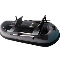 Mini bateau de pêche gonflable, monoplace, en PVC, pliable, haute vitesse
